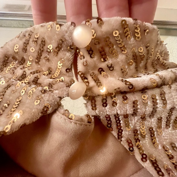 Blue Rain gold sequined, long sleeve dress - Picture 6 of 8